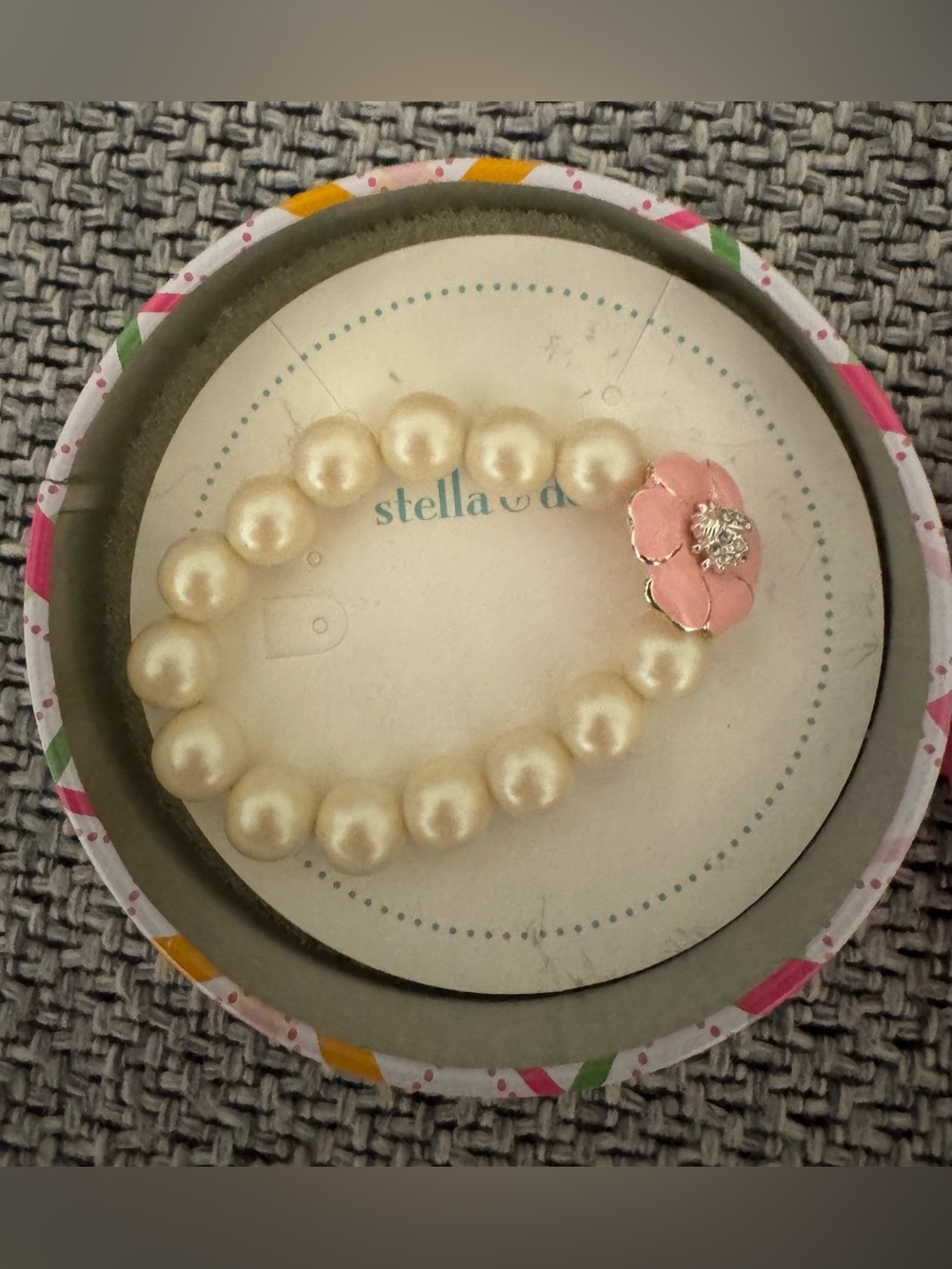 Stella & Dot Kristen Pearl Flower Girl Bracelet Kids NEW in Box